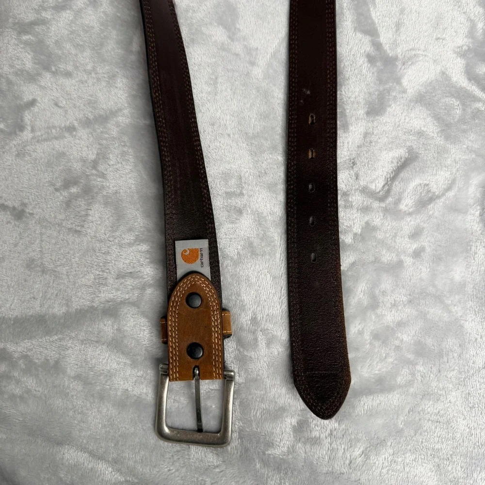 Carhartt Mens Brown Genuine Italian Leather Belt Size 40 Workwear 2202